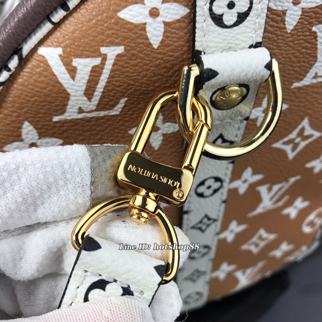 路易威登LV女包 LV手提肩背包 M40391棕拼色 新品配色SPEEDY30手袋 xxlv1348